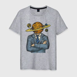 Мужская футболка хлопок Человек сатурн
