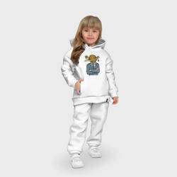 Костюм с принтом Человек сатурн для ребенка, вид на модели спереди №4. Цвет основы: белый