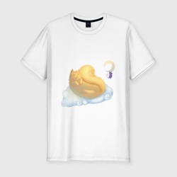 Солнечный кот под луной – Мужская футболка хлопок Slim с принтом купить