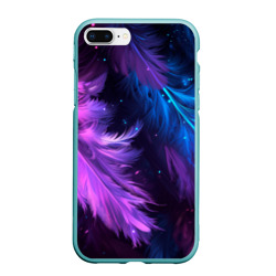 Искрящиеся перья в розовых и голубых оттенках – Чехол для iPhone 7Plus/8 Plus матовый с принтом купить
