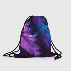 Искрящиеся перья в розовых и голубых оттенках – Рюкзак-мешок 3D с принтом купить со скидкой в -25%