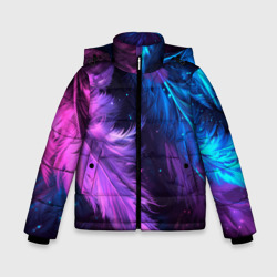 Искрящиеся перья в розовых и голубых оттенках – Зимняя куртка для мальчиков 3D с принтом купить