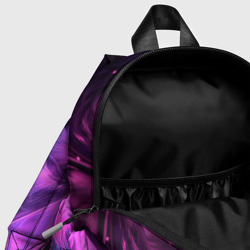 Рюкзак с принтом Искрящиеся перья в розовых и голубых оттенках для ребенка, вид на модели спереди №4. Цвет основы: белый