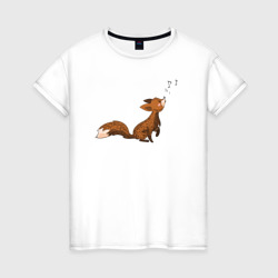 Music fox – Женская футболка хлопок с принтом купить со скидкой в -20%