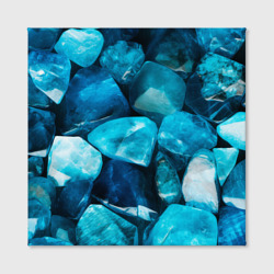Холст с принтом Аквамарин камни минералы крупный план для любого человека, вид спереди №2. Цвет основы: белый