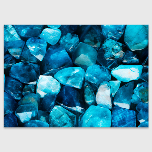 Поздравительная открытка с принтом Аквамарин камни минералы крупный план, вид спереди №1