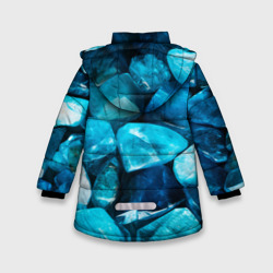 Куртка с принтом Аквамарин камни минералы крупный план для любого человека, вид сзади №1. Цвет основы: черный