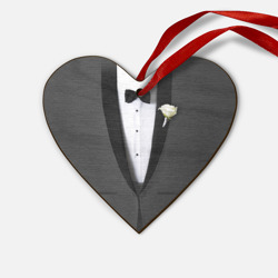 Деревянная игрушка Сердце Смокинг на свадьбу