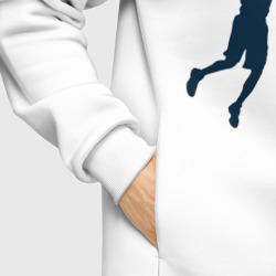 Худи с принтом Игрок в баскетбол basketball для мужчины, вид на модели спереди №6. Цвет основы: белый