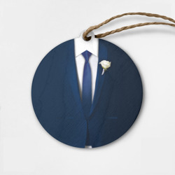 Деревянная игрушка круг Смокинг на свадьбу - мальчишник