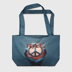 Знак мира в ладони – Пляжная сумка 3D с принтом купить