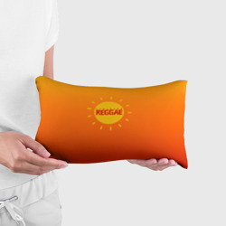 Подушка с принтом Orange sunshine reggae для любого человека, вид спереди №2. Цвет основы: белый