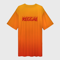 Платье с принтом Orange sunshine reggae для женщины, вид сзади №1. Цвет основы: белый