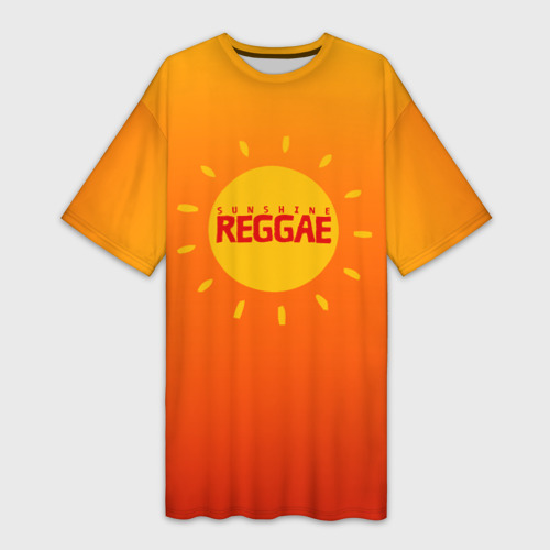 Платье-футболка с принтом Orange sunshine reggae, вид спереди №1