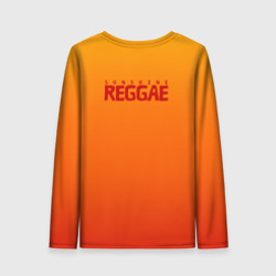 Лонгслив с принтом Orange sunshine reggae для женщины, вид сзади №1. Цвет основы: белый