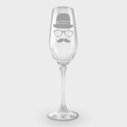 Котелок и очки – Фужер для шампанского с принтом купить со скидкой в -12%