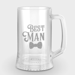 Best man – Кружка пивная с гравировкой с принтом купить со скидкой в -20%