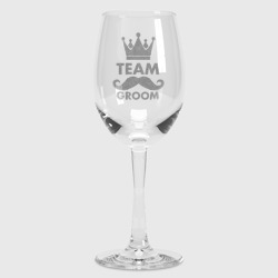 Team groom – Бокал для вина с принтом купить со скидкой в -12%