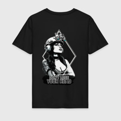 Мужская футболка хлопок Don't lose your head - military girl