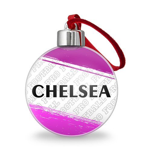 Ёлочный шар с принтом Chelsea pro football по-горизонтали, вид спереди №1
