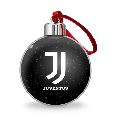 Ёлочный шар с принтом Juventus sport на темном фоне, вид спереди №1