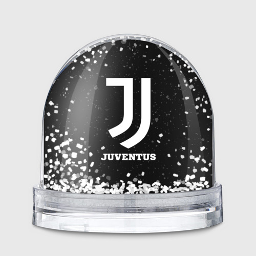 Игрушка Снежный шар с принтом Juventus sport на темном фоне, вид спереди №1