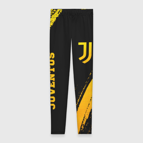 Легинсы с принтом Juventus - gold gradient вертикально, вид спереди №1