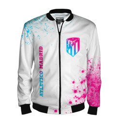 Мужской бомбер 3D Atletico Madrid neon gradient style вертикально