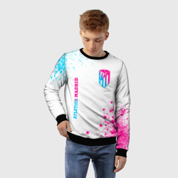 Детский свитшот 3D Atletico Madrid neon gradient style вертикально - фото 2