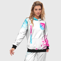 Женский костюм с толстовкой 3D Atletico Madrid neon gradient style вертикально - фото 2