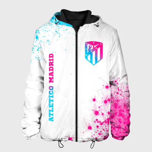 Мужская куртка с принтом Atletico Madrid neon gradient style вертикально, вид спереди №1
