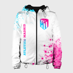 Женская куртка 3D Atletico Madrid neon gradient style вертикально