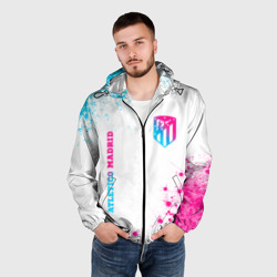 Мужская ветровка 3D Atletico Madrid neon gradient style вертикально - фото 2