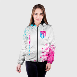 Женская куртка 3D Atletico Madrid neon gradient style вертикально - фото 2