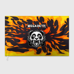 Флаг 3D Megadeth рок панда и огонь