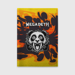 Обложка для автодокументов Megadeth рок панда и огонь