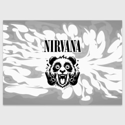 Поздравительная открытка Nirvana рок панда на светлом фоне