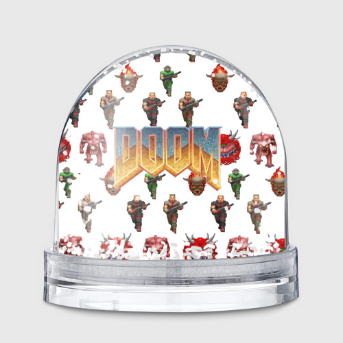 Игрушка Снежный шар с принтом Doom 1993 паттерн, вид спереди №1
