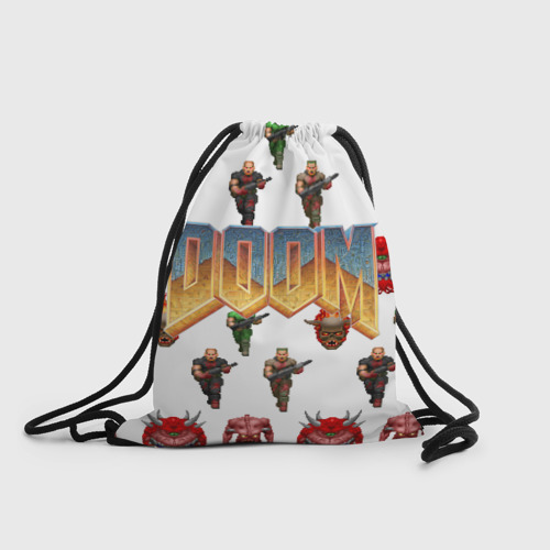 Рюкзак-мешок с принтом Doom 1993 паттерн, вид спереди №1