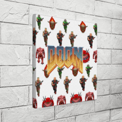 Холст с принтом Doom 1993 паттерн для любого человека, вид спереди №3. Цвет основы: белый