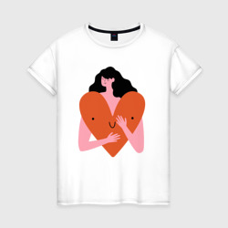 Heart girl – Женская футболка хлопок с принтом купить со скидкой в -20%