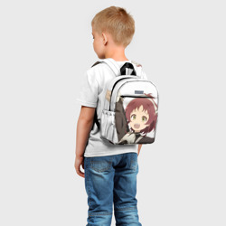 Рюкзак с принтом Реинкарнация Безработного Айша Грейрат для ребенка, вид на модели спереди №2. Цвет основы: белый