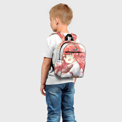Рюкзак с принтом Реинкарнация Безработного Эрис для ребенка, вид на модели спереди №2. Цвет основы: белый