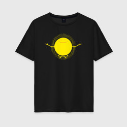 Sunny relax – Женская футболка хлопок Oversize с принтом купить со скидкой в -16%