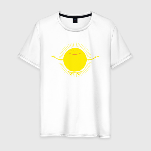 Мужская футболка из хлопка с принтом Sunny relax, вид спереди №1