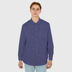 Рубашка с принтом Пятнистый однотонный сине-фиолетовый для любого человека, вид спереди №2. Цвет основы: белый