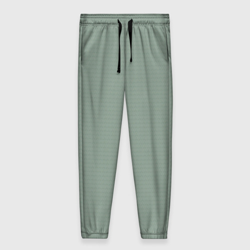 Женские брюки с принтом Светлый серо-зелёный текстурированный, вид спереди №1