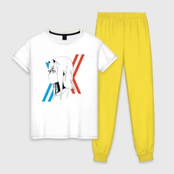 Женская пижама с белой футболкой хлопок Франкс Зеро Ту