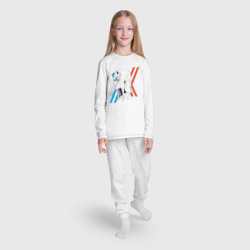 Пижама с принтом Франкс Зеро Ту для ребенка, вид на модели спереди №3. Цвет основы: белый