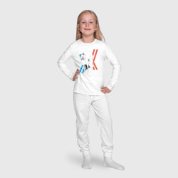 Пижама с принтом Франкс Зеро Ту для ребенка, вид на модели спереди №4. Цвет основы: белый